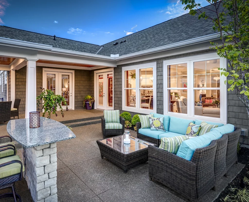 Courtyard home with outdoor living space