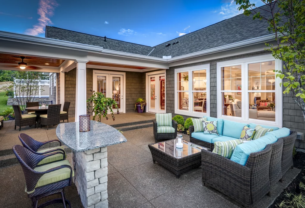 Outdoor living space at courtyard home | The Retreat at Summit Park in Blue Ash, Ohio