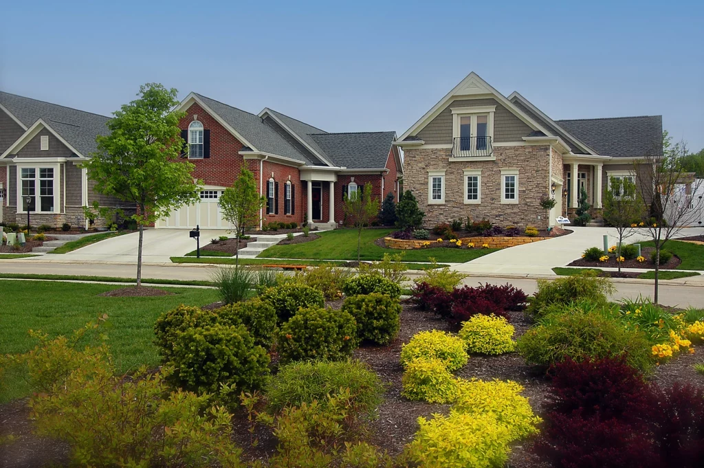 Streetscape with single-family homes | Harbour Town Village at Wetherington in West Chester Township, Ohio