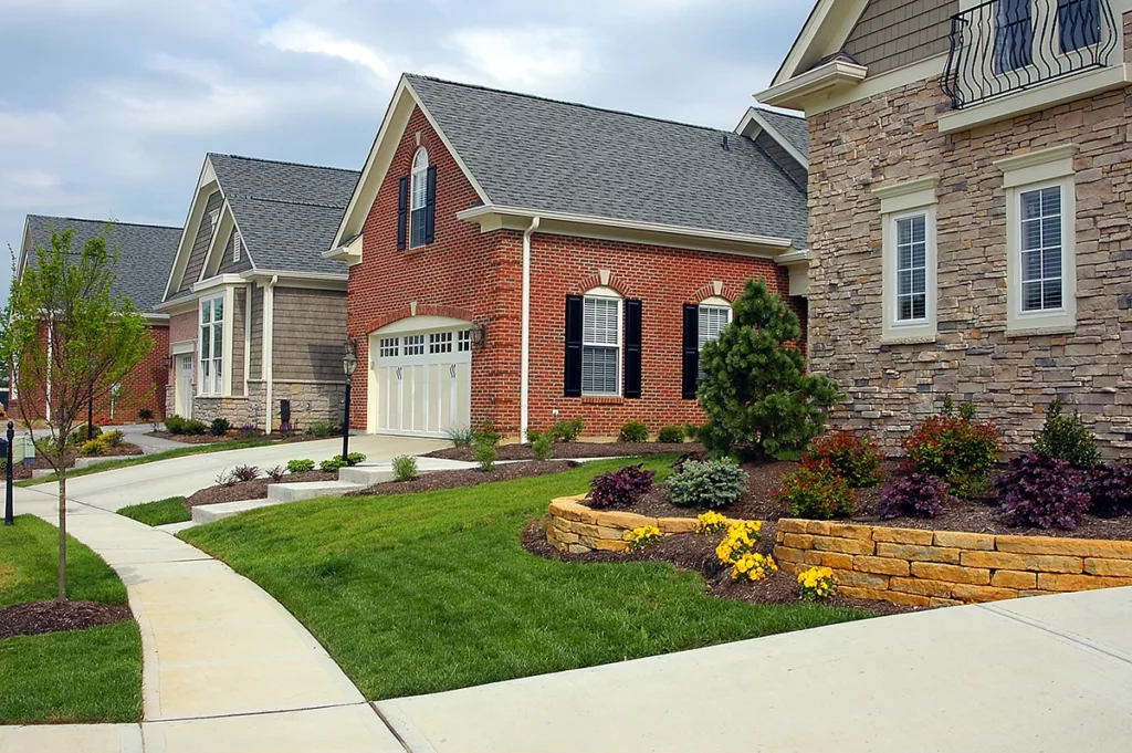 Streetscape with single-family homes | Harbour Town Village at Wetherington in West Chester Township, Ohio