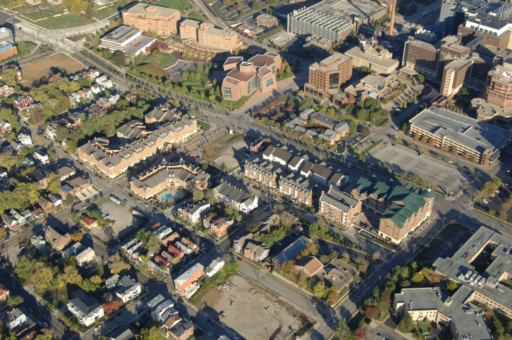 Aerial view | The village at Stetson Square in Corryville, Cincinnati, Ohio