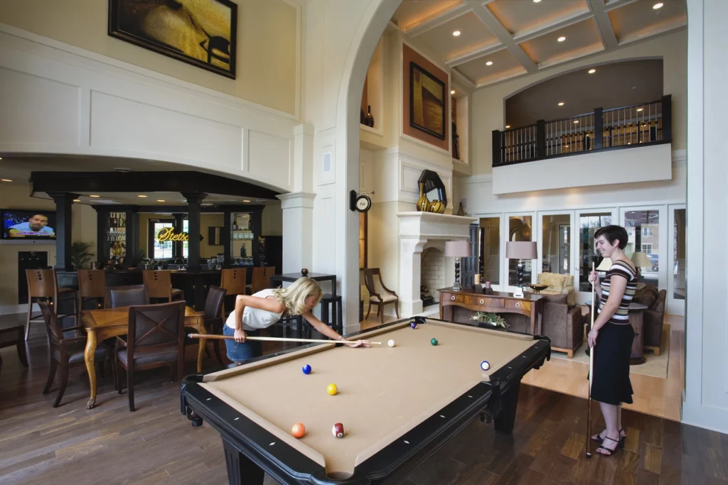 Recreation area with pool table | The village at Stetson Square in Corryville, Cincinnati, Ohio
