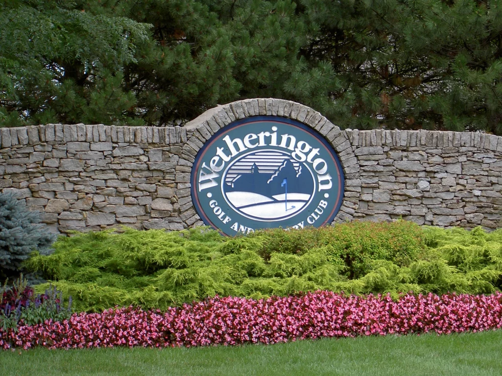 Neighborhood entry signage | Wetherington Golf and Country Club in West Chester, Ohio
